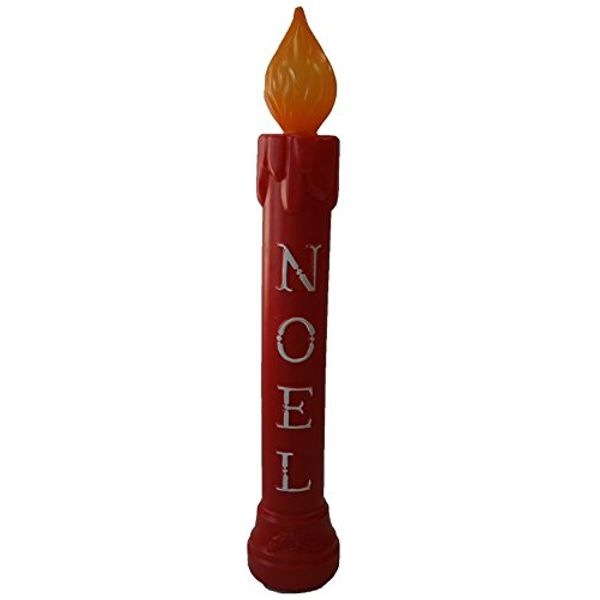 Union 77330 Lighted Noel Candle, Illuminated with Cord and Light Included, 39" High, Red