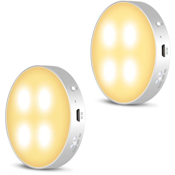 Daffodil Warm LED Motion Sensor Light LEC022 - Sensor Lights for Stairs/Night Light - Magnetic Attachment or 3M Stick Method Wall Safe Lighting - Motion Detectors 1.5 Metres 120 Degrees - 2 Pack