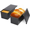 Two Non-Stick Pullman Loaf Pans with Lid for Baking Delicious Homemade Bread