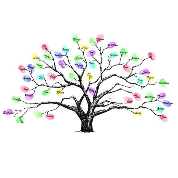 XP Design Wedding Tree Wedding Fingerprint Tree Thumbprint Signature Art Guest Book Welcome Board A3 Size (World Tree)