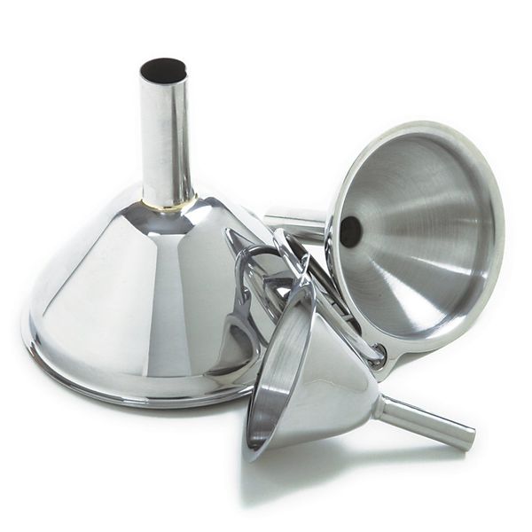 Norpro Stainless Steel Funnels, Set of 3, Silver