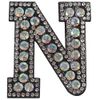 shttown Initial Rhinestone Applique Glitter Cute Crystal Letter Patch (N)