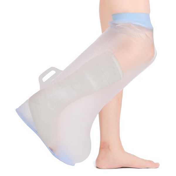 Fasola Non Slip Cast Cover Leg, Seal Tight Waterproof Cast Protector for Showering, Reusable Leg Cast Bag for Broken Leg, Knee, Foot