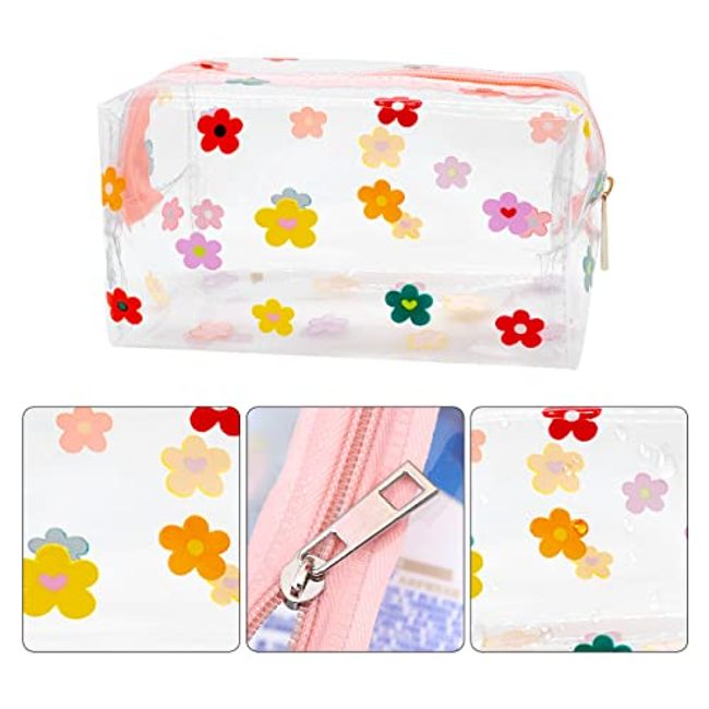 Transparent Waterproof Pencil Case Large Capacity Pencil Bag Aesthetic  Clear Cute Pencil Case with Stickers DIY