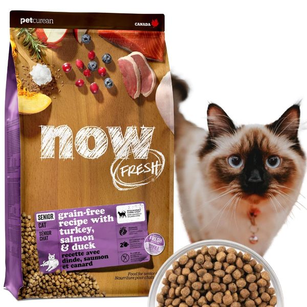 Now Fresh Cat Friendly Materials, Senior, Weight Management, Small, 0.7 lbs (0.35 kg), Cat Food (Turkey, Salmon & Duck), Grain Free, Meal Free, NOW FRESH