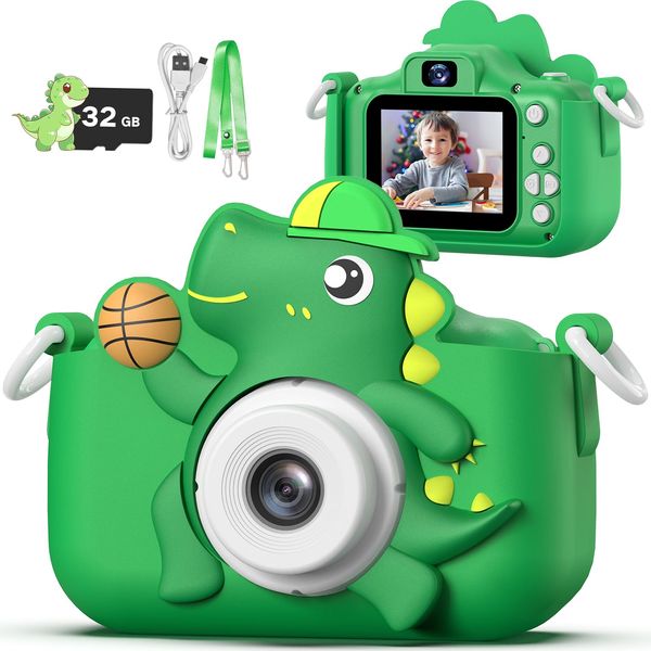 Kids Camera Toy, masterbee Dinosaur Toys Camera for Kids Age 3-12, Christmas/Birthday Gifts for Boys and Girls, 1080P HD Kids Digital Camera, Children Camera Gift for 3 4 5 6 7 8 9 10 11 12 Year Old