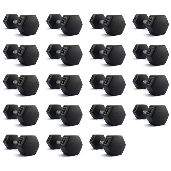 TNP Accessories Rubber Hexa Hex Dumbbells Weight Set Solid Dumbbell - Single