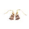 WINDALF Earrings Nilah 2.6 cm Small Owl Bronze, Fabric jewellery bag