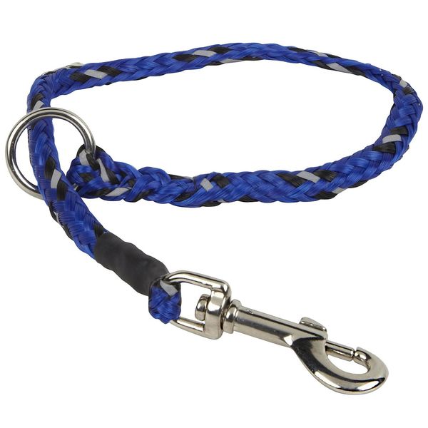 EzyDog Standard 24-Inch Rope Dog Leash Extension - Reflective Trim for Nighttime Safety - Add 2 for Walking 2 Dogs Tangle Free with Our Cujo Leashes (24”, Blue)