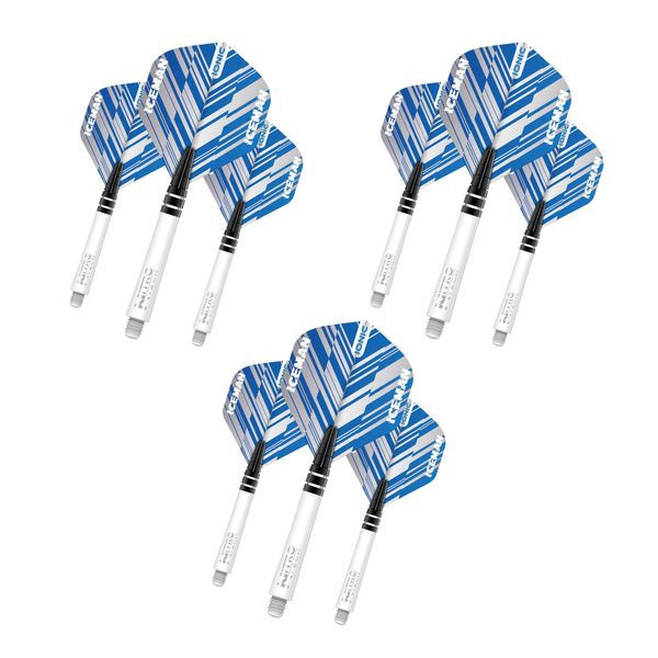 RED DRAGON Gerwyn Price Iceman Ionic Blue Flight and Stem Combo Pack