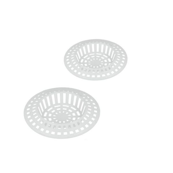 Dzina SINKSTRAINER Sink Strainer/Drain Hair Catcher Set, Plastic, Pack of 2, White