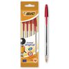 BIC 8308611 Kugelschreiber Cristal Medium 4-er Packung, rot