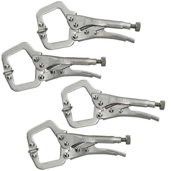 5” Mini Locking C Clamps Adjustable Fastener Welding Clamp Mole Grips 4 Pack