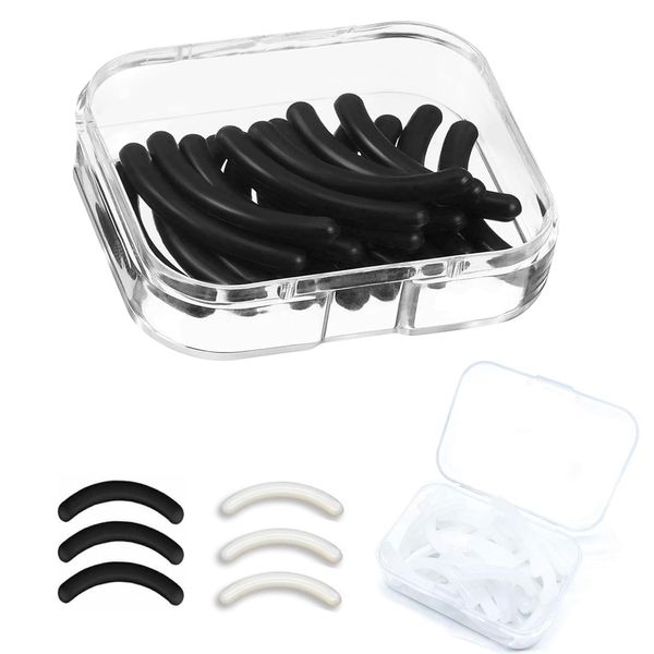 60 Piece Eyelash Curler Refills, Eyelash Curler Pads, Replacement Eyelash Curler Refill, for Universal Eyelash Curler with Clear Storage Box (White and Black)