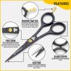 STONLI® 5" Beard and Moustache Scissors with Comb & Pouch - Small Hairdressing Scissors - Nose, Ear & Eyebrows Hair Scissors (Black)
