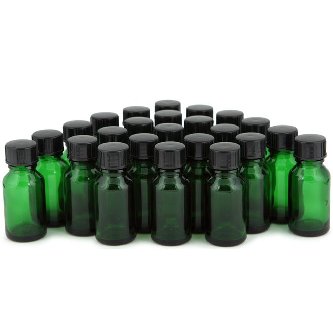 Vivaplex, 12, Green, 8 oz Glass Bottles, with Lids
