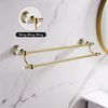 WINCASE Crystal Towel Holder Double, Adjustable Gold Towel Bar 18 to 30 Inch, Towel Rack Rail for Bathroom Wall Mounted