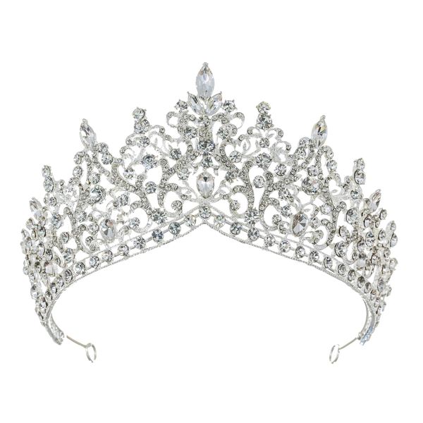 SAMKY Wedding Headpiece Rhinestone Crystal Bridal Tiara for Women Bride Hair Pieces