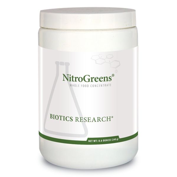 Biotics Research NitroGreens Powdered Formula, Organic Phytonutrient Blend, Sourced from Heirloom Seeds, Isoflavones, Polyphenols, Natural Carotenoids, Betalains, Glucosinolates. 8.6 Ounces