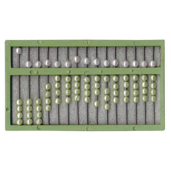 Reizen Abacus for The Blind - Green Frame - Green and White Beads