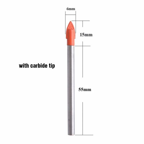 Gunpla 10 Pieces Drill Bits 6mm Glass and Tile Drill Bit Set Tungsten Carbide Drilling Tool