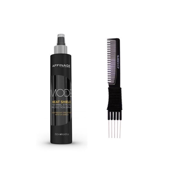 yper Asp Mode Heat Shield Lightweight Pre-Styler (8.45 oz) with Teasing Comb Pack 1, Black