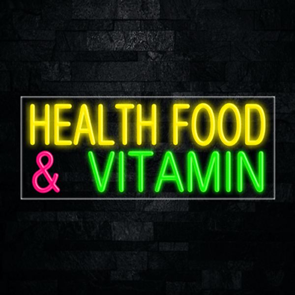 Health Food & Vitamin LED Neon Sign 30"L x 12"H #30076