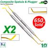 FILLING INSTRUMENTS ANTERIOR PLASTIC COMPOSITE DENTAL TITANIUM TOOLS *SET OF 2*