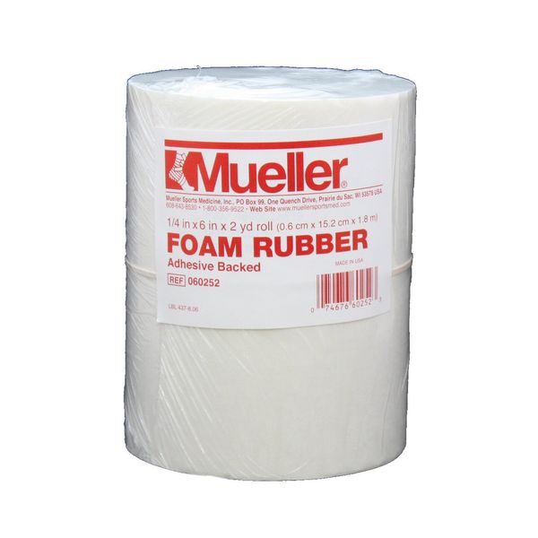 Mueller Foam Rubber - Adhesive backed, open cell, 1/4" x 6" x 2 yd roll