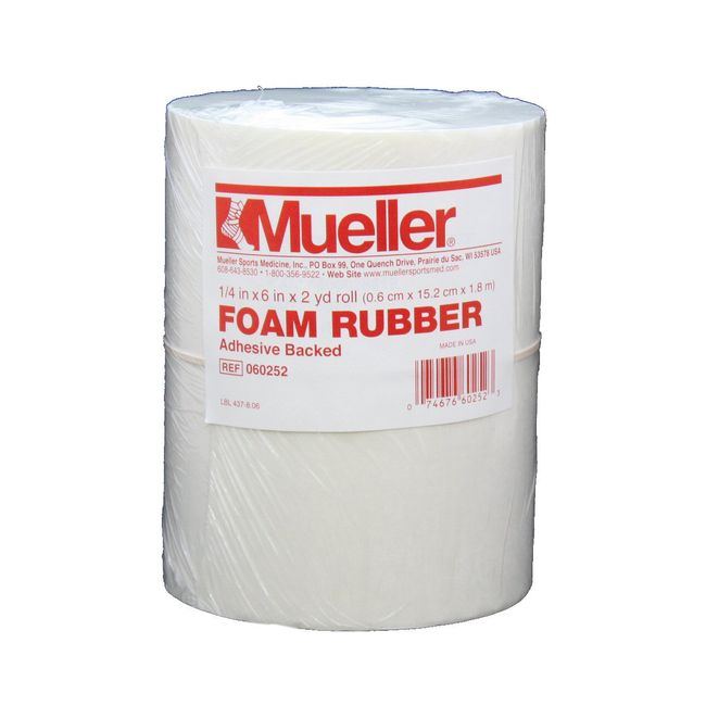 Mueller Foam Rubber - Adhesive backed, open cell, 1/4" x 6" x 2 yd roll