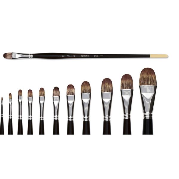 Raphael Kevrin+ 8772 Synthetic Blend Brush, Filbert, 4, Natural
