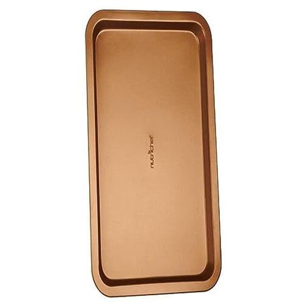 NutriChef 13" Non-Stick Coated Layer Surface Golden Wide Baking Pan