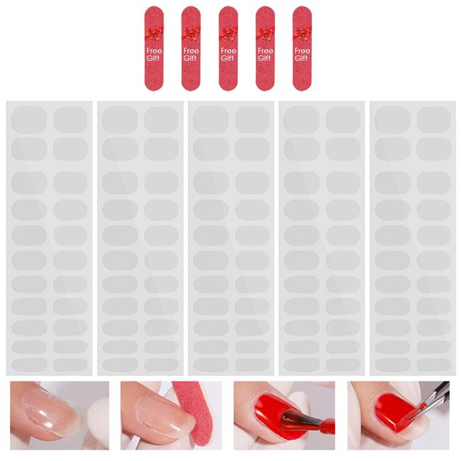 NOLITOY Nail Seal Gel Nail Seal Transparent Nail Strip DIY Nail Sticker Nail File Kit Manicure Nail Wrap Clear Pedicure Set