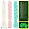 KARLOR Braids Extensions Glow in the Night Fluorescent Braids Synthetic Hair Extensions Jumbo Braids Hair Braiding Hair Kanekalon Braiding Hair for Crochet Twist Braiding Hair (60cm,white)