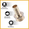 Partuto 2 Pcs 12mm 1/2" BSP Male Thread Hose Fitting Connector Replacement