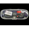 B+D Dot Readers +1.00 Blue Reading Glasses Rubberized Compact Folding with Case