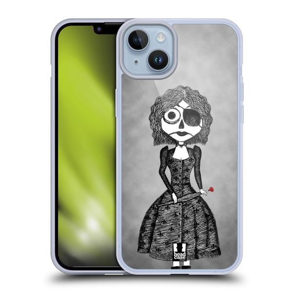 Head Case Designs Eyepatch Gothic Doll Sketches Soft Gel Case Compatible With Apple iPhone 14 Plus