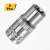 sourcing map 2pcs E-Torx Socket 1/4" Drive E8 External Torx Deep Socket CR-V 6 Point Spline Socket Star Female Bit Socket for Auto Repairs Home Maintenance DIY Hand-Making 1" Length