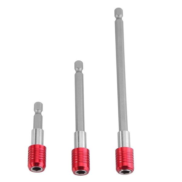 Drill Bit Extension Stainless Steel Bit Holder Extension Bar for 1/4" Hex Shank Electric Screwdriver Bits