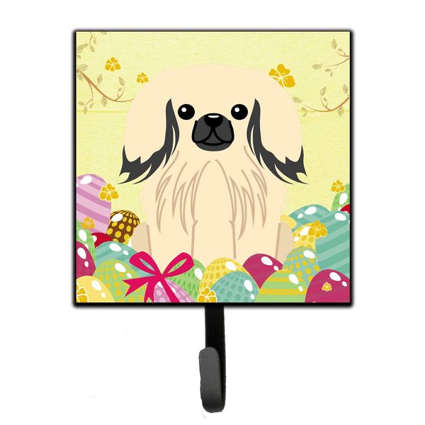 Caroline's Treasures Easter Eggs Pekingnese Cream Wall Hook, Small, Multicolor