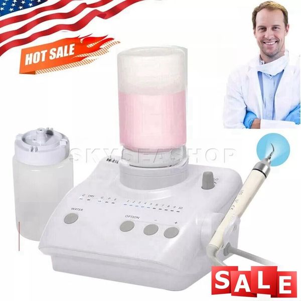 Ultrasonic Piezo Dental Scaler with LED Handpiece 2*Bottles Fit EMS Cavitron