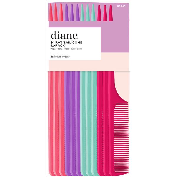 Diane SE443 Rat Tail Combs - 12 Count (Pack of 1)