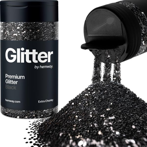 Glitter Shaker Black Face Nail Art Tumbler Accessori per festival natalizi Resina artigianale extra spessa Cosmetici 115g/4,1oz