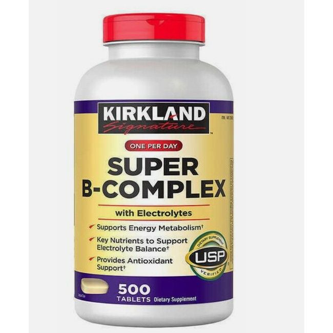 Kirkland Signature Super B-Complex with Electrolytes 500 Tablets Exp: 02/2025