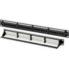 FGB 24-Port Cat6 Patch Panel, 1U 19" Rackmount or Wall Mount RJ45 Ethernet Patch Panel for Gigabit Networks