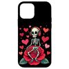 iPhone 12 mini Skeleton Headphones Rose Hearts Case