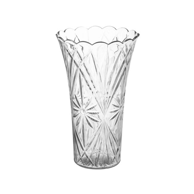 Flower Acrylic Vase Decorative Centerpiece for Home or Wedding Non-Breakable Plastic - 9" Tall, 4" Opening - Clear