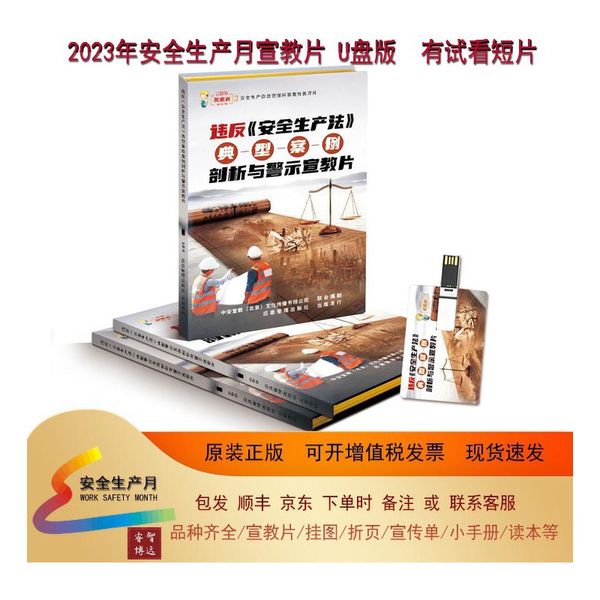 违反安全生产法典型案例剖析与警示宣教片（U盘版）2023年安全月主题生产安全科普知识宣教片中安宣教