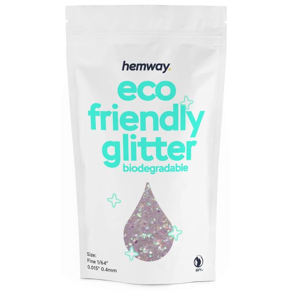 Hemway Biodegradable Glitter Eco Friendly - 100g/3.5oz Bio Cosmetic Safe Sparkle Vegan for Face Eyeshadow Body Hair Festival Makeup Craft - Fine (1/64" 0.015" 0.4mm) - Mother of Pearl Iridescent