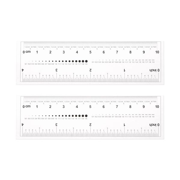 sourcing map 2pcs Film Flexible Ruler 4 Inch 0.1mm Scale PET Plastic Folding Straight Ruler Calibration Soft Ruler Measuring Tool for Factory, Transparent